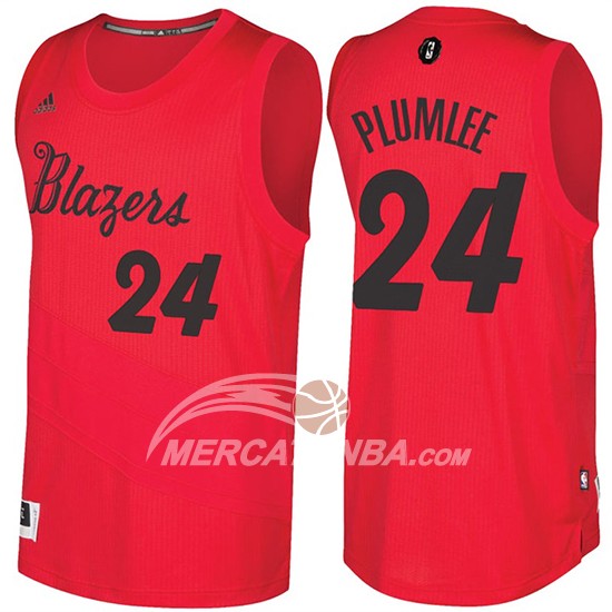 Maglia NBA Christmas 2016 Mason Plumlee Portland Trail Blazers Rosso